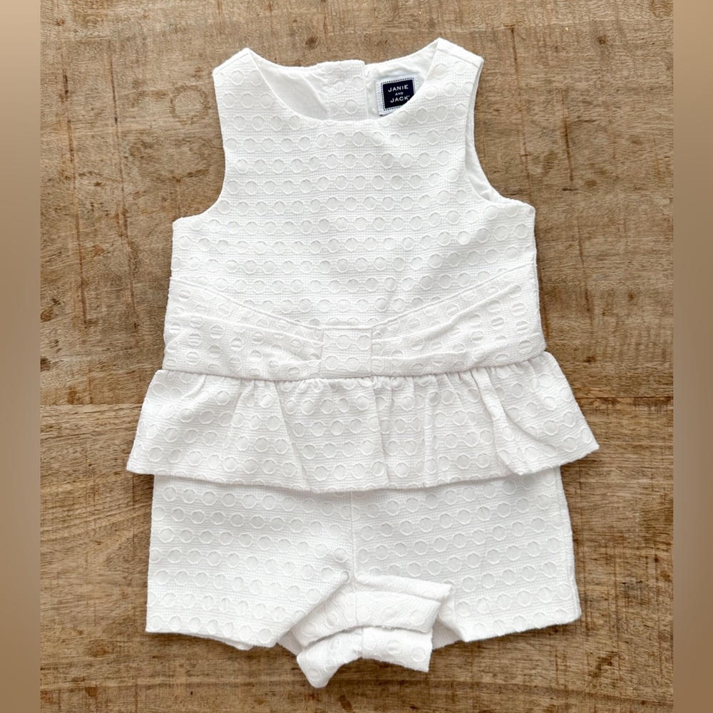 Janie & Jack White Lace Romper - 3-6 months